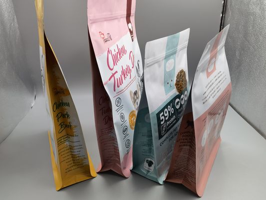 0.36mmのGusseted厚いアルミ ホイルの適用範囲が広いペット フード包装袋の平底の側面