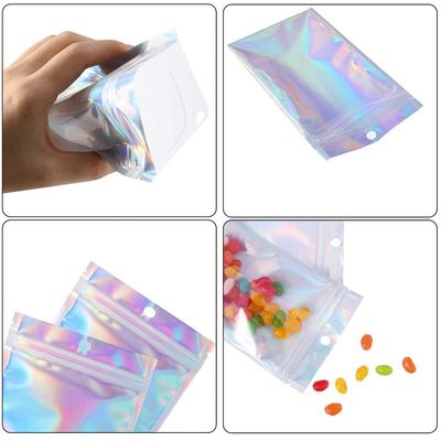 光沢があるレーザー光線写真マイラーの食品包装ジップ ロック式袋の袋のアルミ ホイルは金属で処理した