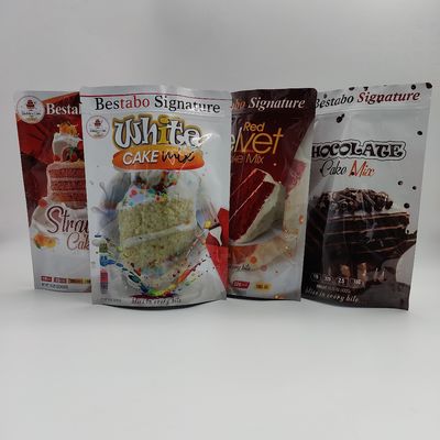 OEMのケーキの粉ジップ ロック式アルミニウム袋の側面のガセットのResealable立つ袋ホイル