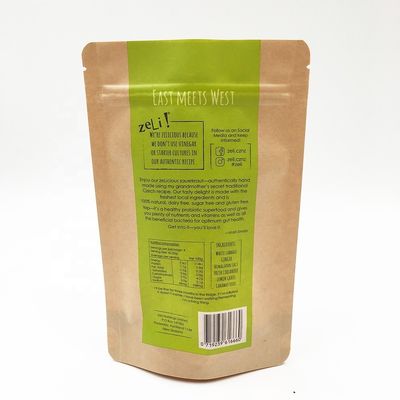 Eco友好的なクラフト紙のは弁が付いている12OZ平底クラフトのコーヒー バッグを袋に入れる