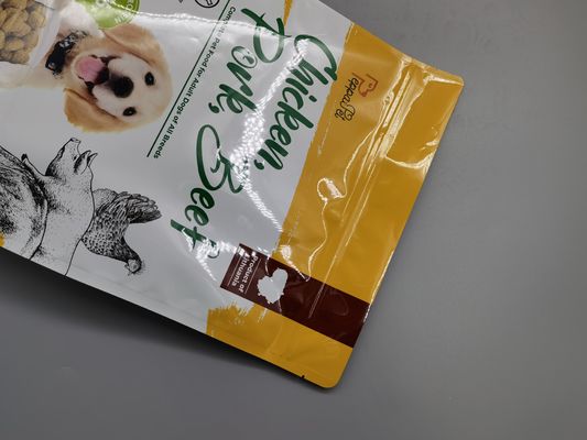 0.36mmのGusseted厚いアルミ ホイルの適用範囲が広いペット フード包装袋の平底の側面