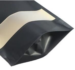 多サイズDoypackは窓と黒いクラフト熱Sealableペーパー袋を立てる