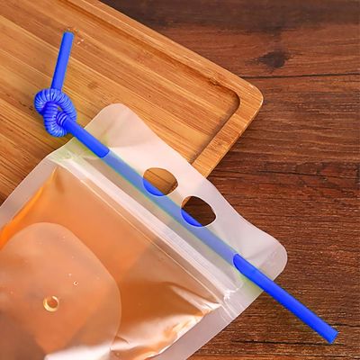 わらおよびハンドルが付いている500ml 750mlの透明な飲み物の液体の包装の袋